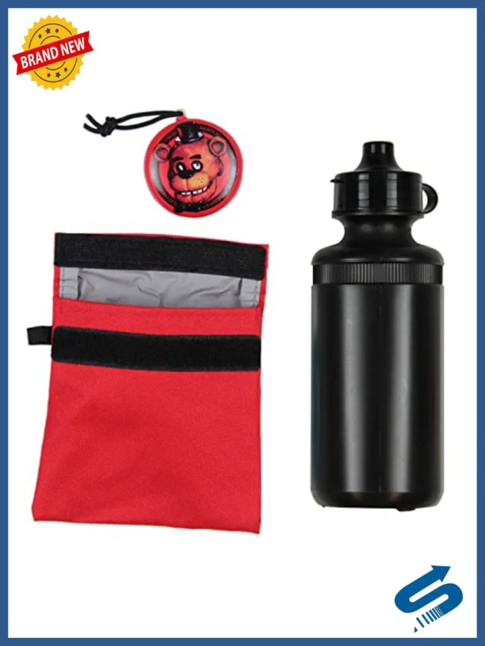 5 Piece Five Nights at Freddy's Backpack Set with Lunch Box, Water Bottle, and